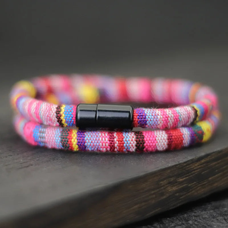 New In Men Bohemia Rope Bracelet Attract Magentic Braclet Adventure Survival Braslet Pulseras Hilo Hombre Beach Surf Brazalete - Ellianto fashion Men's