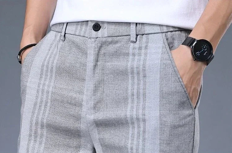 Work Social Tailoring Man Suits Pants Gray Business Trousers for Men Office Summer 2025 New in Chinese Homme Formal High Quality - Ellianto fashion Men's