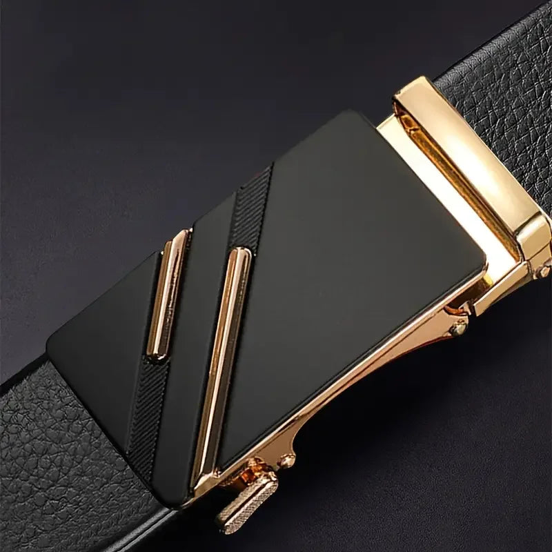 Men belt Leather Belt Metal Alloy Automatic Buckle Brand Luxury Design Waist Belts for Men Strap Male - Ellianto fashion Men's