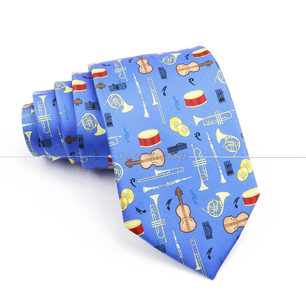 New 42 Colors Men Thin Silk Tie Soft Novelty Animal Fruit Skeleton Cravatas Casual Party Wedding Accessories Gift Free Shipping - Ellianto fashion Men's