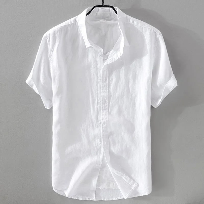 100% Linen Short-Sleeve Shirt – Lightweight Cotton-Linen Comfort and Relaxed Summer Style for the Modern Gentleman