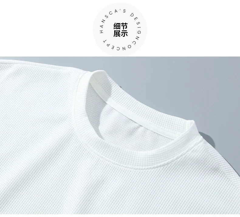 2025 Men's breathable short-sleeved T-shirt + jogging shorts two-piece summer fashion quick-dry fitness leisure sports suit - Ellianto fashion Men's