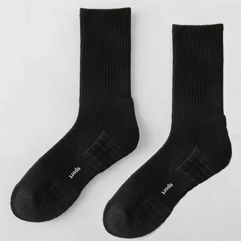 Men's Thick Bottom Sweat Absorbing and Breathable Sports Socks with Bottom Cushion for Running Professional Sports Men's Socks - Ellianto fashion Men's