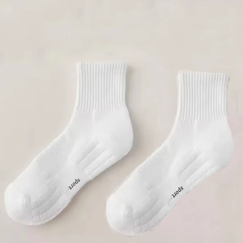 Men's Thick Bottom Sweat Absorbing and Breathable Sports Socks with Bottom Cushion for Running Professional Sports Men's Socks - Ellianto fashion Men's