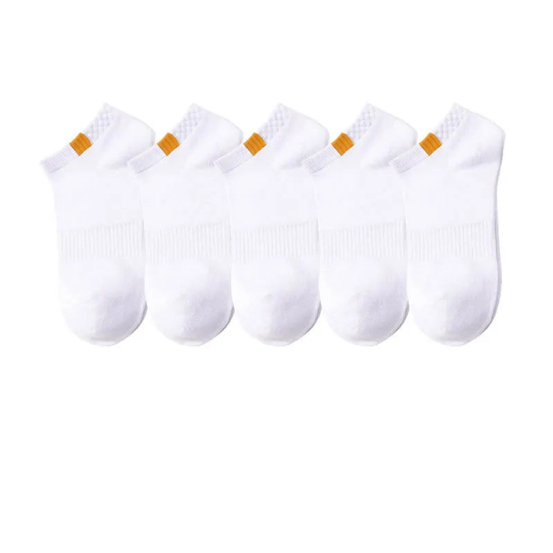 10pieces=5pair/lot Summer Cotton Man Short Socks Fashion Breathable Boat Socks Comfortable Casual Socks Male Big Size White Hot - Ellianto fashion Men's