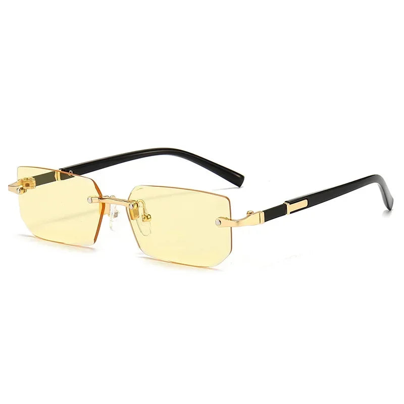 High Definition Sunglasses for Men Ladies Blue Light Blocking Eye Protection Eyewear Rimless Square Frame Eyeglasses Goggle - Ellianto fashion Men's