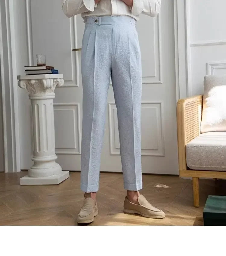 High-quality Harajuku Slim Fit Men's Pants Trendy Brand Draped Suit Casual Trousers Smooths Your Silhouette Small Feet - Ellianto fashion Men's