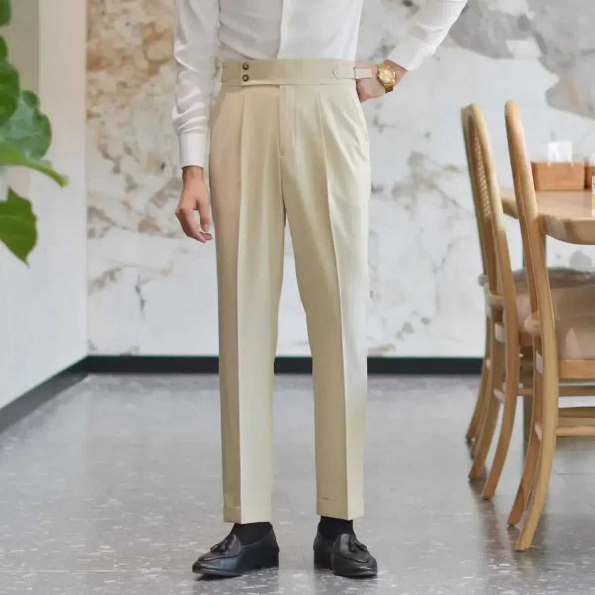 Ice Silk Baggy Cooling Office Trousers for Men Work Man Suits Pants Up Cheap Clothes Offer High Quality Stylish Fashion Spring - Ellianto fashion Men's