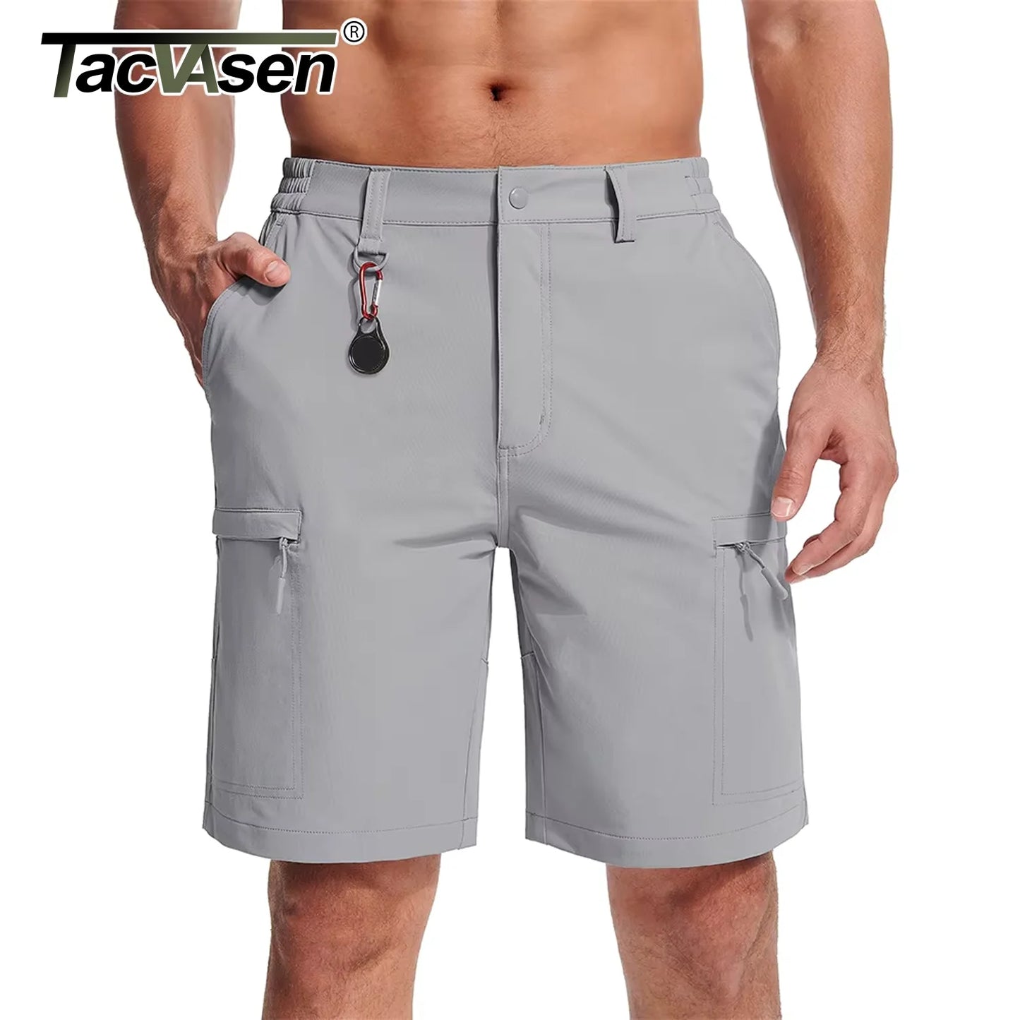 TACVASEN Summer Moisture Wicking Casual Shorts Mens Cargo Work Shorts Running Jogging Sports Bottoms Nylon Rip-Stop Short Pants - Ellianto fashion Men's