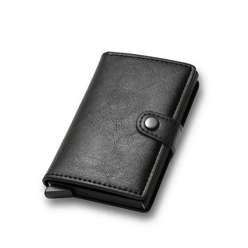 Rfid Credit Card Holder Men Wallets Luxury Small Smart Wallet Metal Business Mini Cardholder Case Women Minimalist Walet for Men - Ellianto fashion Men's