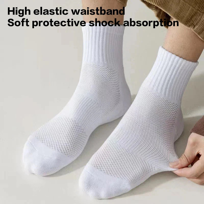 Men's Thick Bottom Sweat Absorbing and Breathable Sports Socks with Bottom Cushion for Running Professional Sports Men's Socks - Ellianto fashion Men's