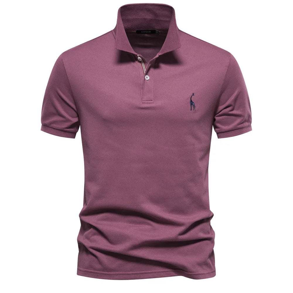 2025 Premium Men's Polo Shirt Deer Embroidery Design 80% Cotton EU Size Casual Short Sleeve Shirts Business Polo Tops Hot Seller - Ellianto fashion Men's