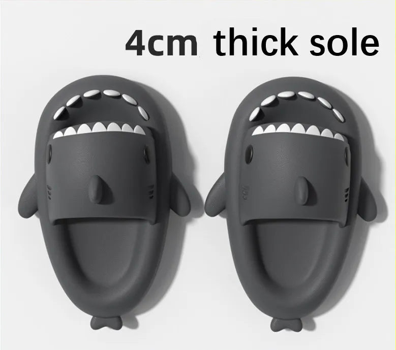2025 Summer Man Women Shark Slippers Couple's Baby Thick Bottom Bathing Home Slipper Indoor Household Kids Flip Flops - Ellianto fashion Men's