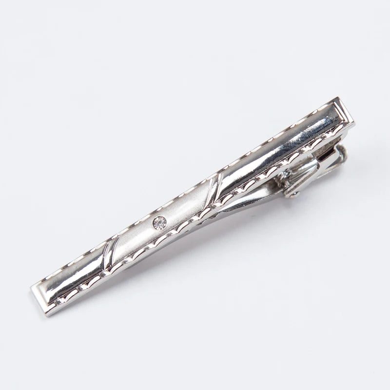 Men Metal Silver Color Tie Clip For Wedding gifts Necktie Clasp Clip Gentleman Ties Bar Crystal Tie Pin For Men's Accessories - Ellianto fashion Men's