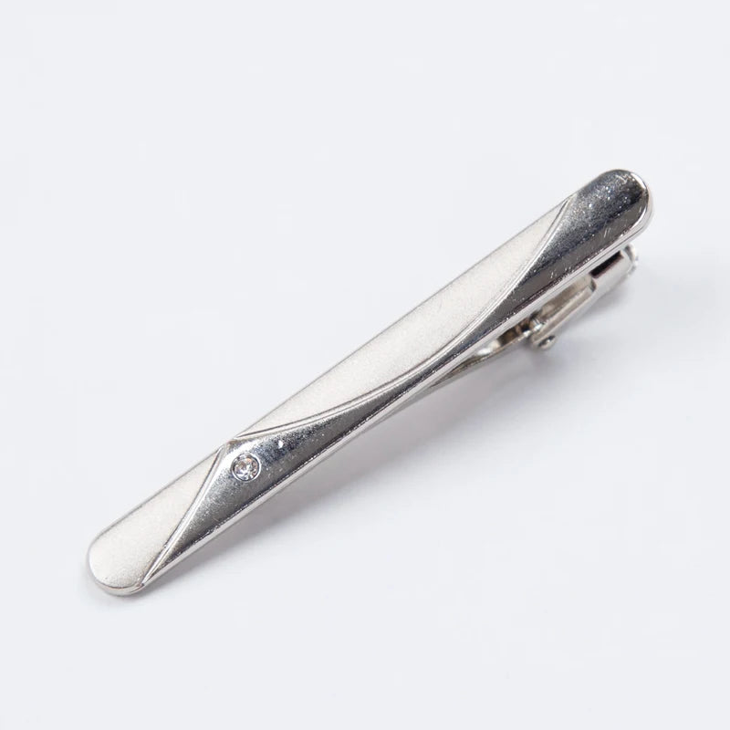Men Metal Silver Color Tie Clip For Wedding gifts Necktie Clasp Clip Gentleman Ties Bar Crystal Tie Pin For Men's Accessories - Ellianto fashion Men's