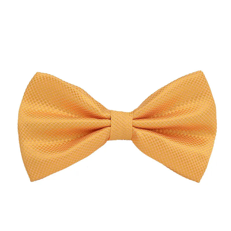 Solid Bowtie Mans Tie Solid Fashion Check Bowties Wedding Banquet Black Gold Red Green Pink Black White Classic Bow Ties For Men - Ellianto fashion Men's