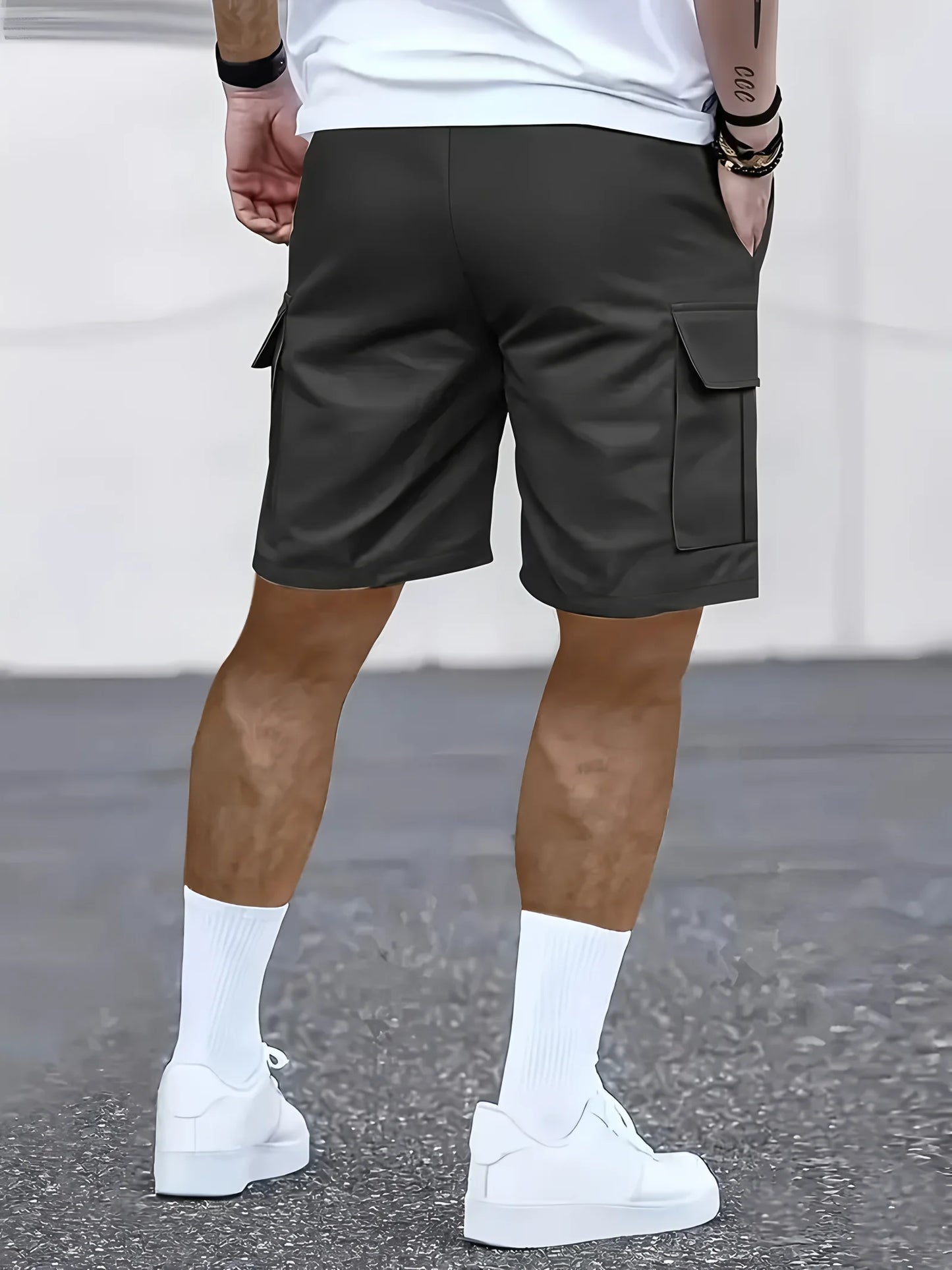 Men's work shorts; summer comfort; multi-pocket; outdoor leisure sport beach pants; elastic waistband - Ellianto fashion Men's