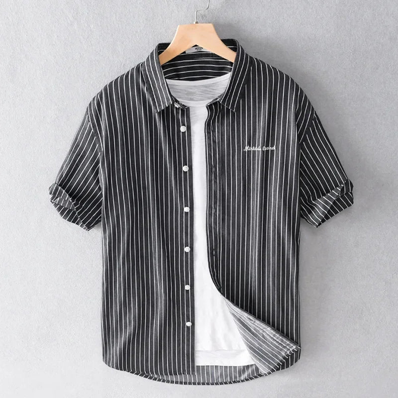 Retro Japanese-Style Short-Sleeve Shirt – Effortless Versatility and Relaxed Confidence for the Modern Man