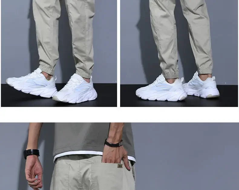 Summer Thin Men's Harajuku Cargo Pants Loose-Fit Sports Trendy Versatile Ankle-Length Casual Trousers - Ellianto fashion Men's