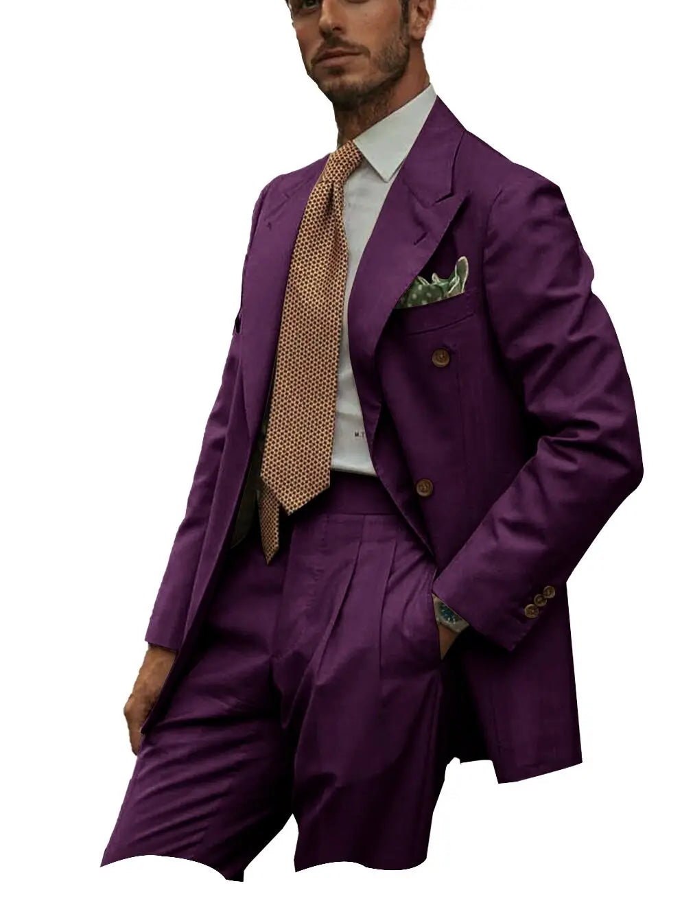New Solid Color Linen Men's Suit 2 Pieces Fashion Business Casual Summer Elegant Prom Wedding Groom Tuxedos High Quality Suits - Ellianto fashion Men's