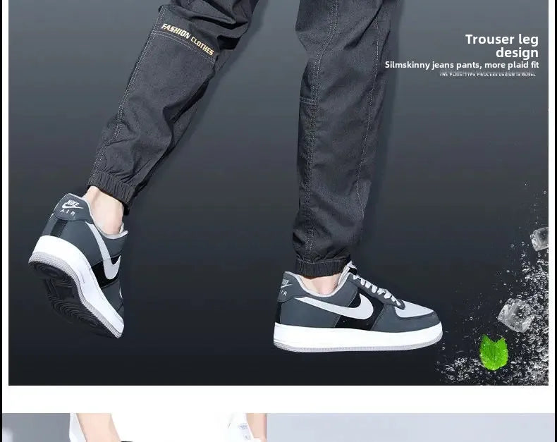 Summer Thin Men's Harajuku Cargo Pants Loose-Fit Sports Trendy Versatile Ankle-Length Casual Trousers - Ellianto fashion Men's