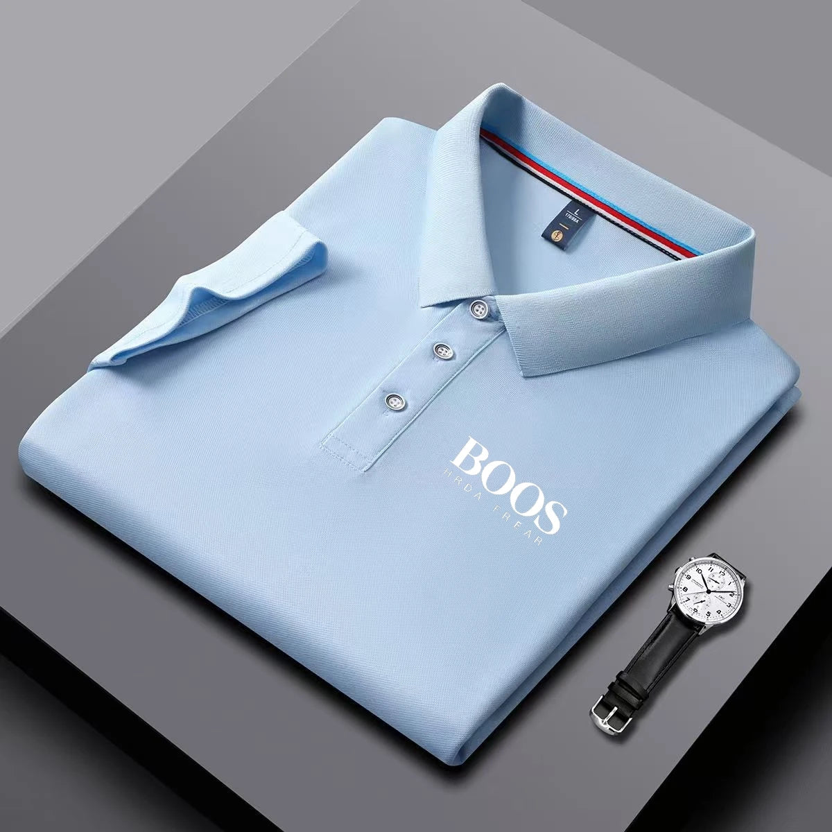 Men'S New Solid Color Polo Shirt Short Sleeved, Casual, Fashionable, Breathable And Comfortable Top, New Product, Ca - Ellianto fashion Men's
