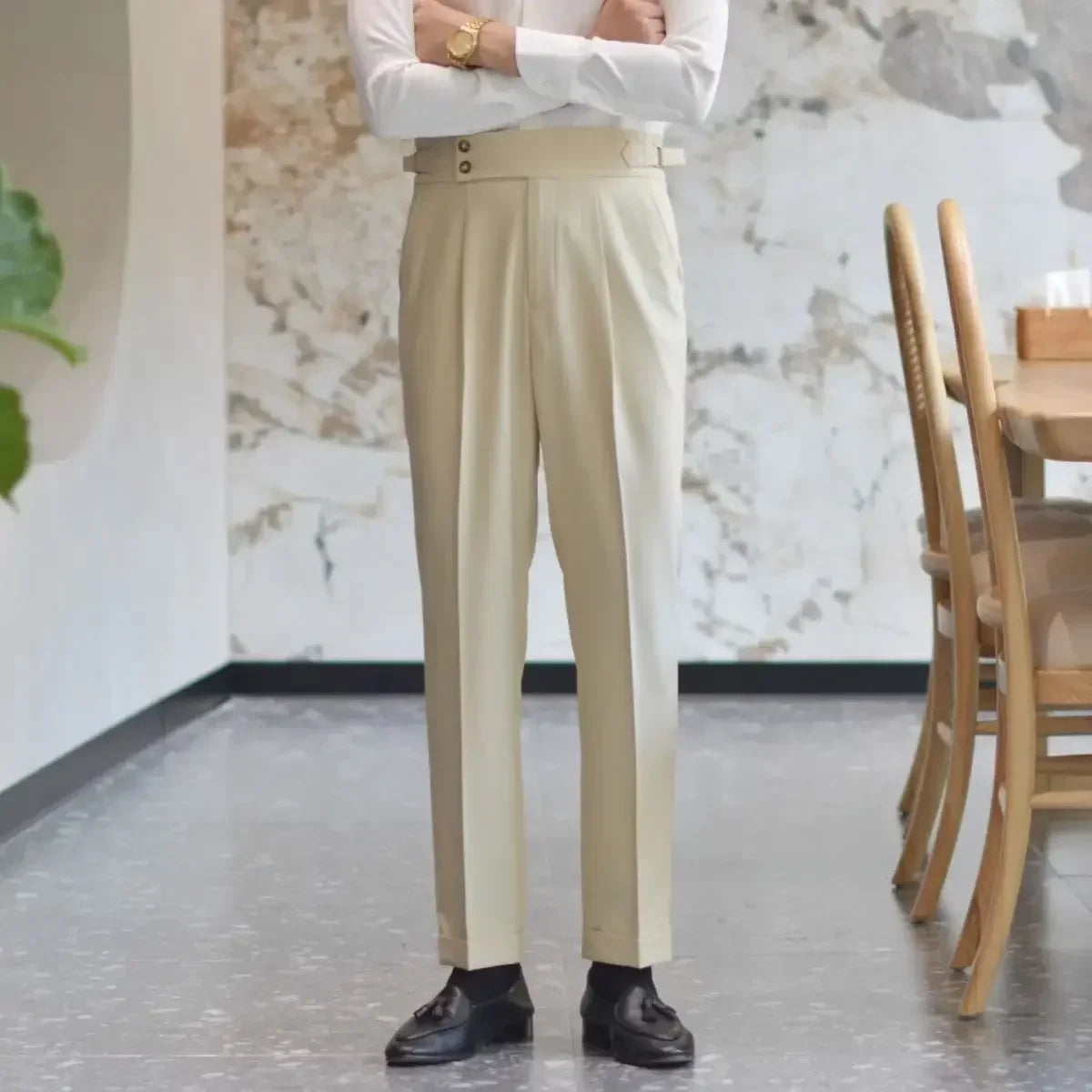 Ice Silk Baggy Cooling Office Trousers for Men Work Man Suits Pants Up Cheap Clothes Offer High Quality Stylish Fashion Spring - Ellianto fashion Men's