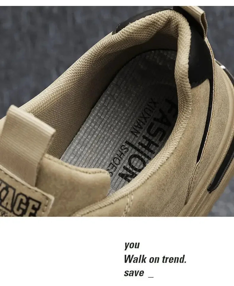 Men's new breathable labor protection shoes, men's trendy and versatile anti slip sports board shoes, workwear shoes - Ellianto fashion Men's