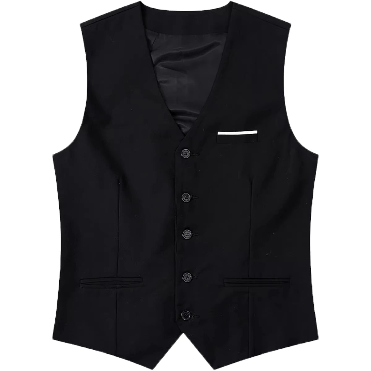 Mens Suit Vest Male Business Formal Wedding Office Birthday Party Outfit Set Easter Church Jacket Black Waistcoat - Ellianto fashion Men's