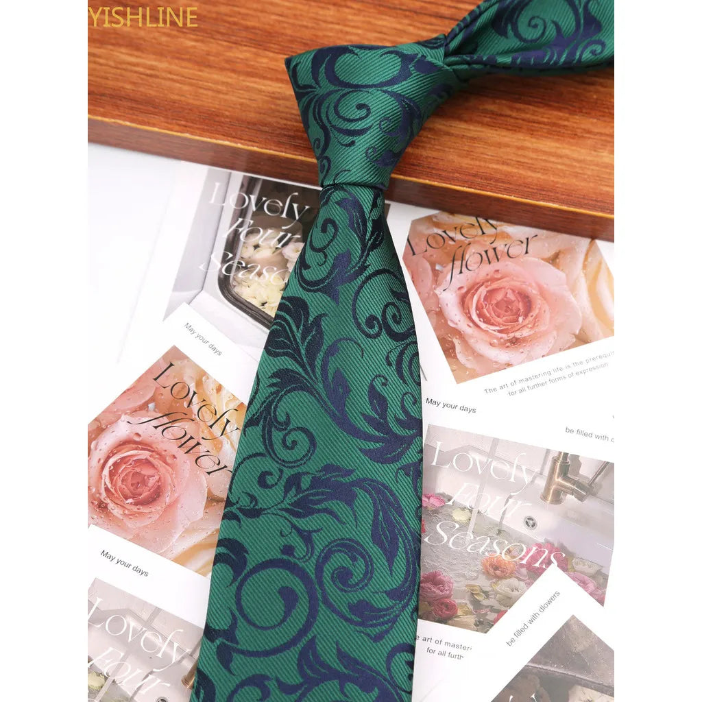 Man Tie Festival Fashion Striped Black Necktie Orange Dark Blue Gravata For Men Slim Paisley Floral Fit Wedding Corbatas Neck - Ellianto fashion Men's