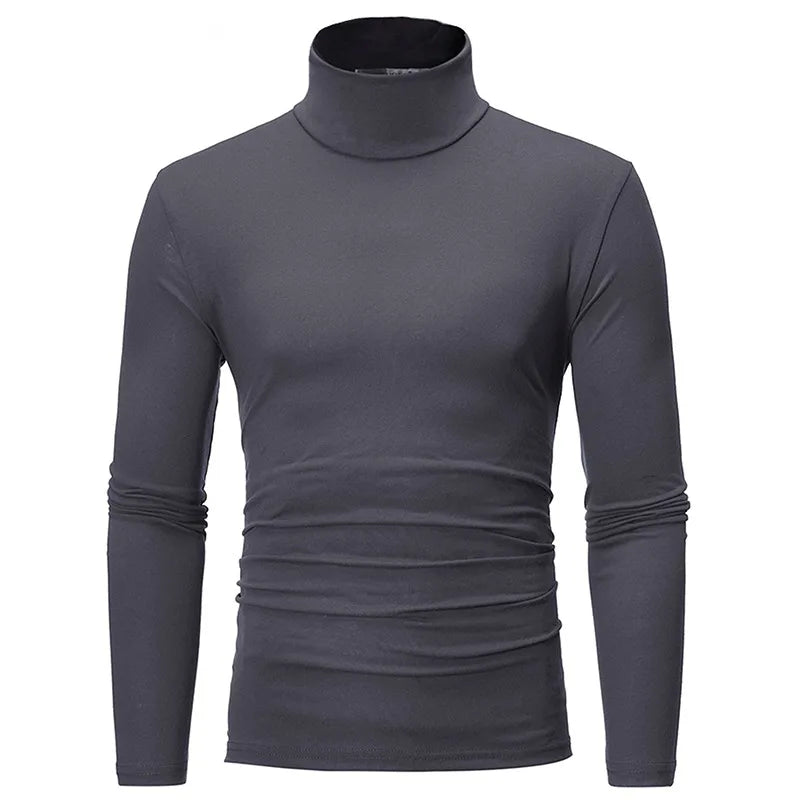 Thermal Underwear Tops Men Spring Clothes Thermal Shirt Autumn Men's Winter Tights High Neck Thin Slim Fit Long Sleeve T-shirt - Ellianto fashion Men's