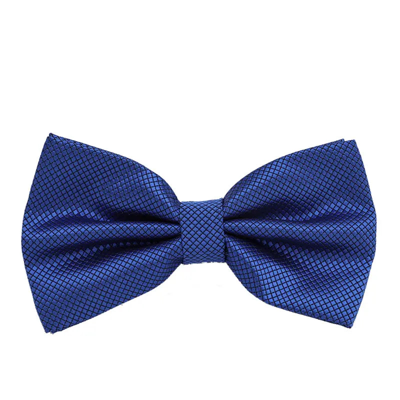 Solid Bowtie Mans Tie Solid Fashion Check Bowties Wedding Banquet Black Gold Red Green Pink Black White Classic Bow Ties For Men - Ellianto fashion Men's