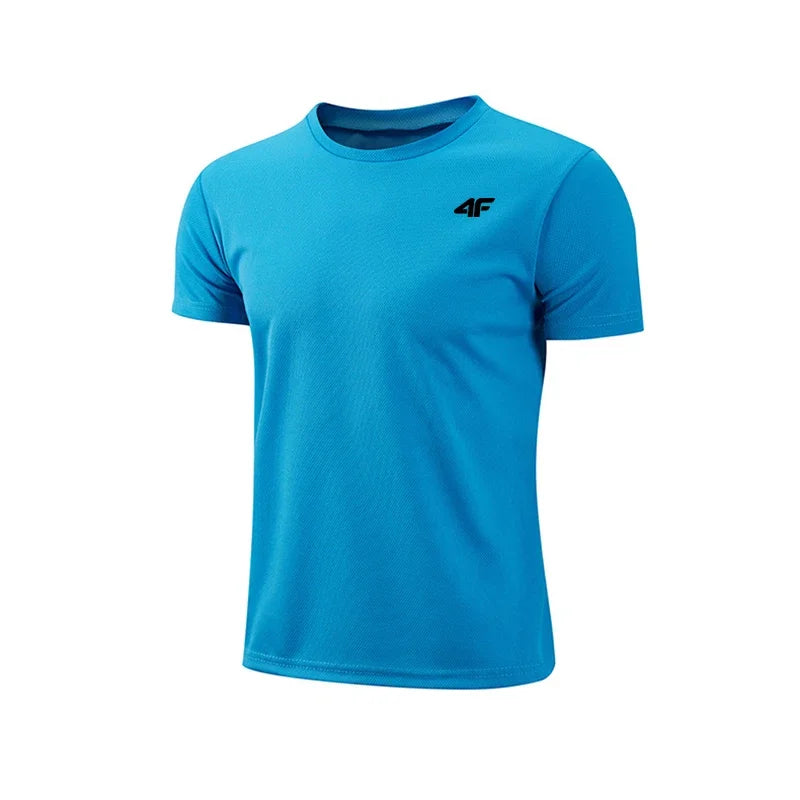 Men's Summer Exercise Trainning T-shirt High Quality Breathable Quick Dry Short Sleeved Top Marathon Gym Fitness Basketball Tees - Ellianto fashion Men's