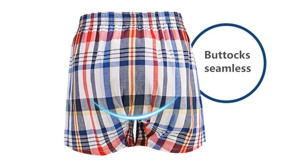 New Classic Plaid men arrow pants casual fashion brand High quality boxer 4pcs/lot mens Cotton boxers men's shorts underwear - Ellianto fashion Men's
