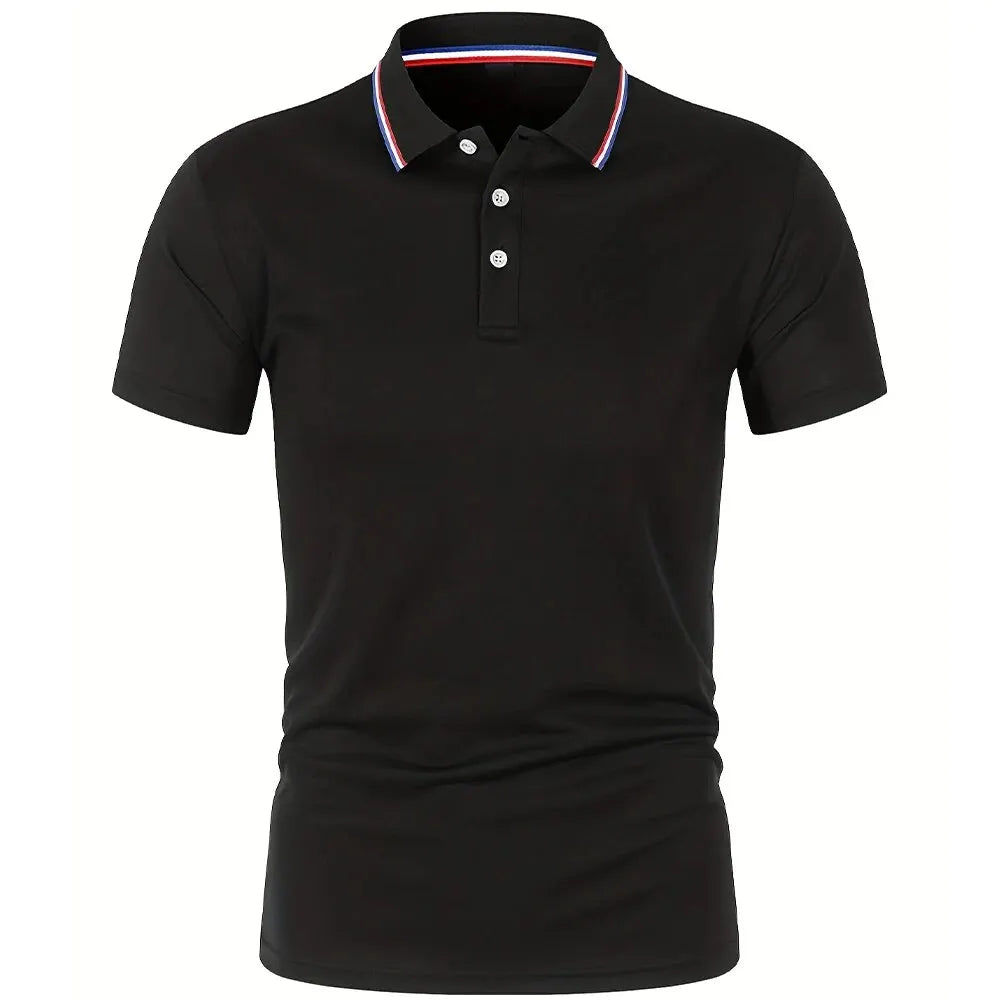 2025 Hot Sale Men's Summer Casual Breathable Comfortable Polo Shirt Men's Solid Color High Quality Short Sleeve T-Shirt - Ellianto fashion Men's