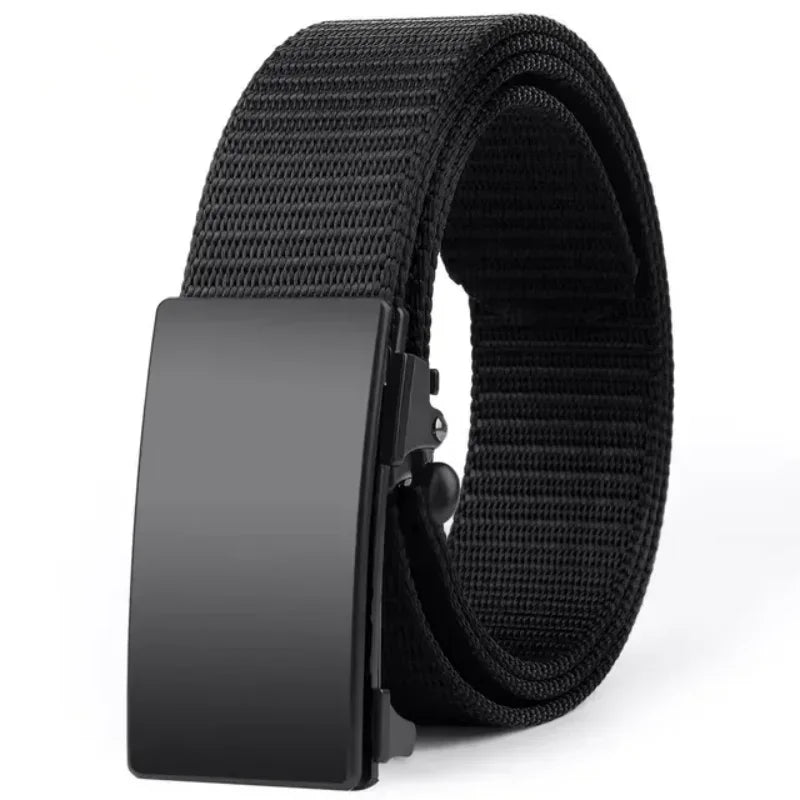 Men's Belt Outdoor Leisure Sports Belt Toothless Quick Release Automatic Buckle Quality Black Belt - Ellianto fashion Men's