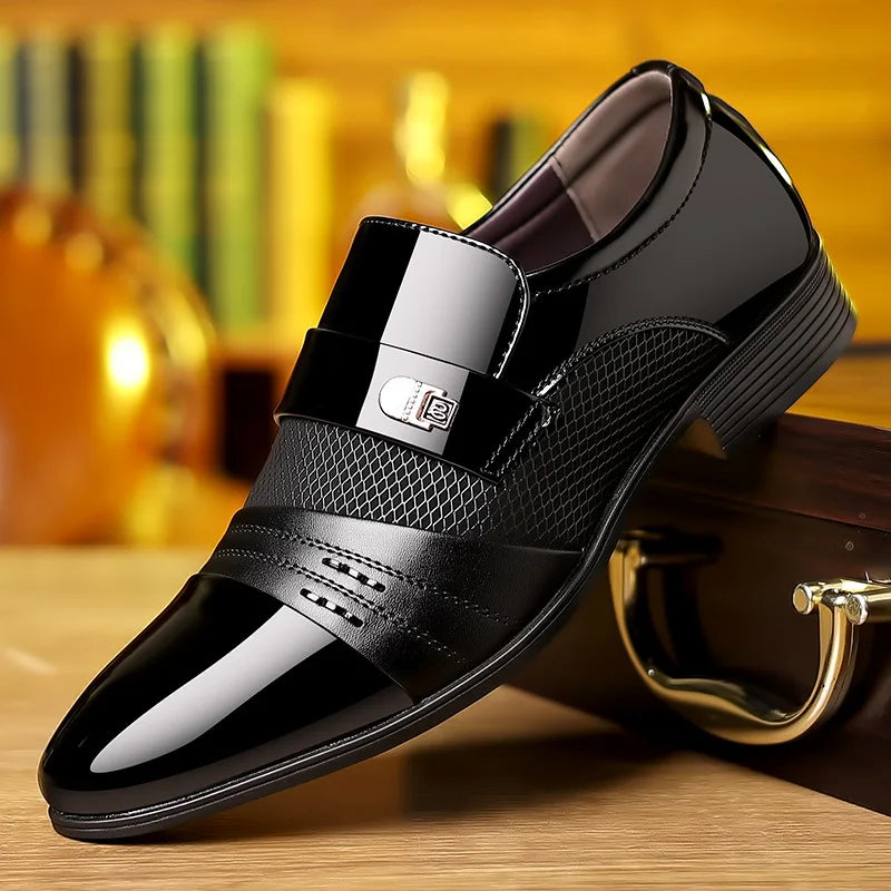 Oxford Shoes Men's Luxury Lacquer Wedding Shoe Pointed Toe Dress Shoes for Men Classic Business Men Leather Shoes Big Size 38-48 - Ellianto fashion Men's