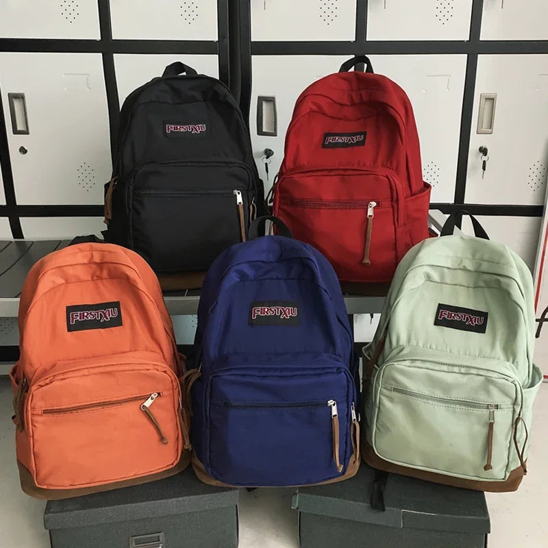 Vintage Woman Backpack Man Large Capacity Waterproof Nylon Travel Bag Preppy Schoolbag for Teenage Boy Girl College Student Bags - Ellianto fashion Men's