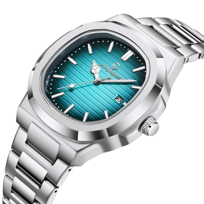 Men Luxury Watch Business Waterproof Male Clock Luminous Date Stainless Steel Square Quartz Men Watch reloj hombre - Ellianto fashion Men's