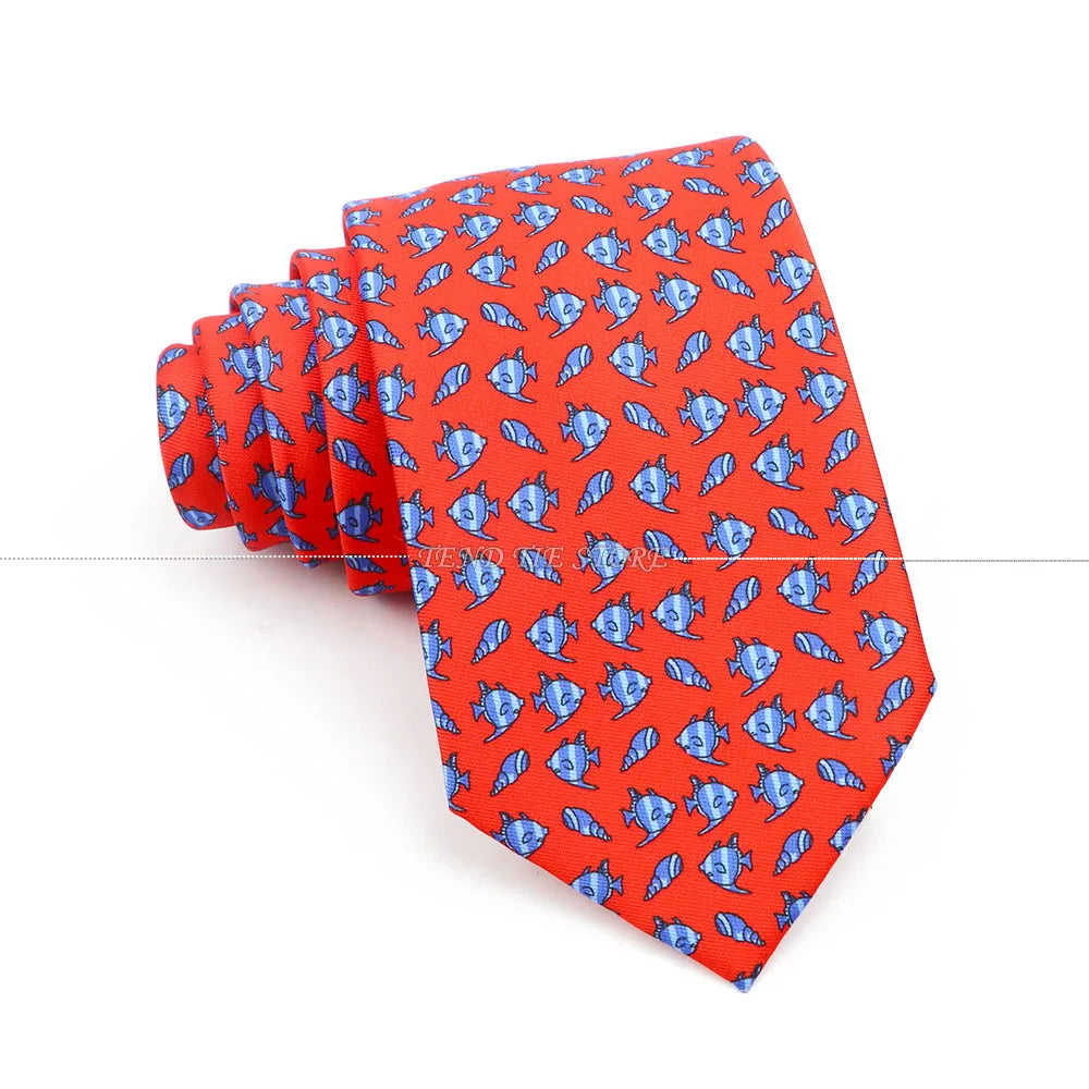 New 42 Colors Men Thin Silk Tie Soft Novelty Animal Fruit Skeleton Cravatas Casual Party Wedding Accessories Gift Free Shipping - Ellianto fashion Men's