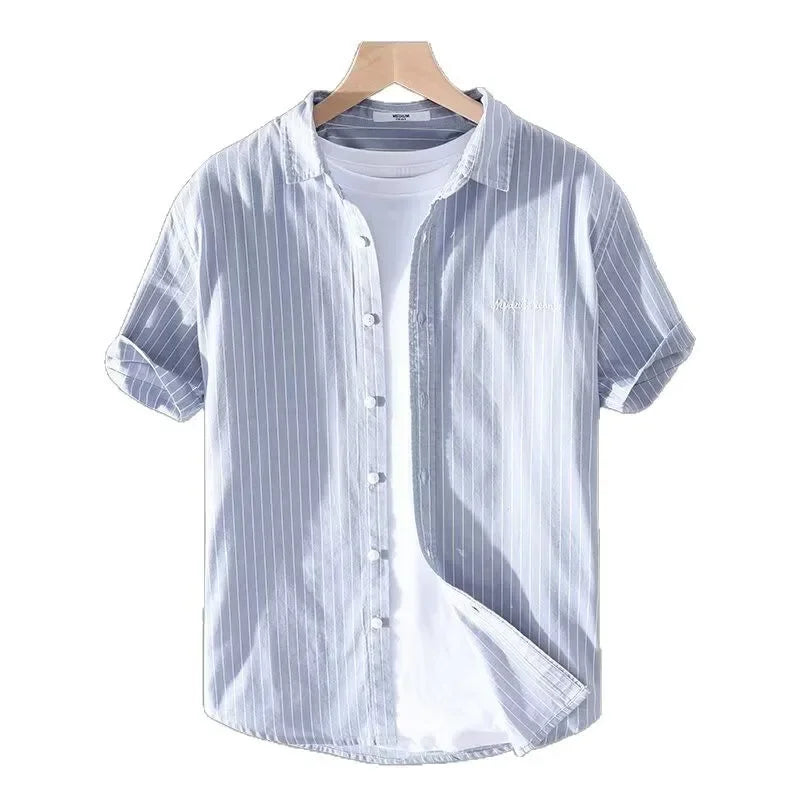 Retro Japanese-Style Short-Sleeve Shirt – Effortless Versatility and Relaxed Confidence for the Modern Man