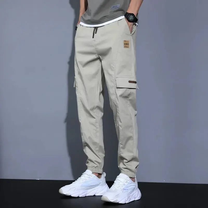 Summer Thin Men's Harajuku Cargo Pants Loose-Fit Sports Trendy Versatile Ankle-Length Casual Trousers - Ellianto fashion Men's