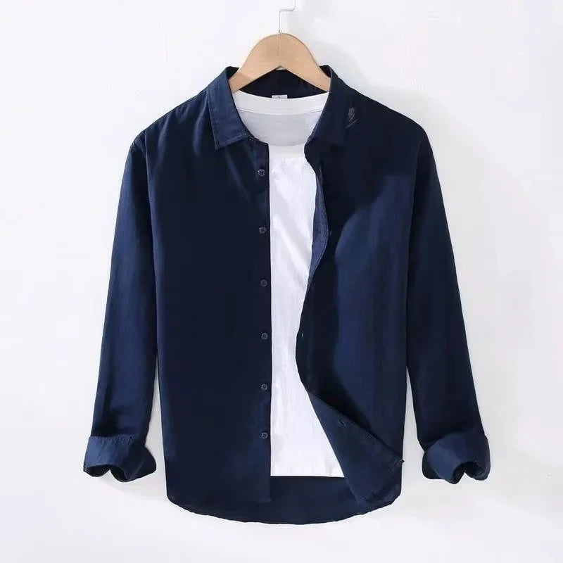 Casual Cotton-Linen Long-Sleeve Shirt – Lightweight Comfort and Timeless Style for the Modern Gentleman