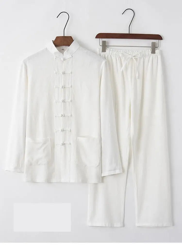 Hanfu Men Chinese Clothes for Men News Year Top Pant Hanfu Kung Fu Clothing Blouse Party Male Tang Suit Plus Size M-XXXXXL - Ellianto fashion Men's