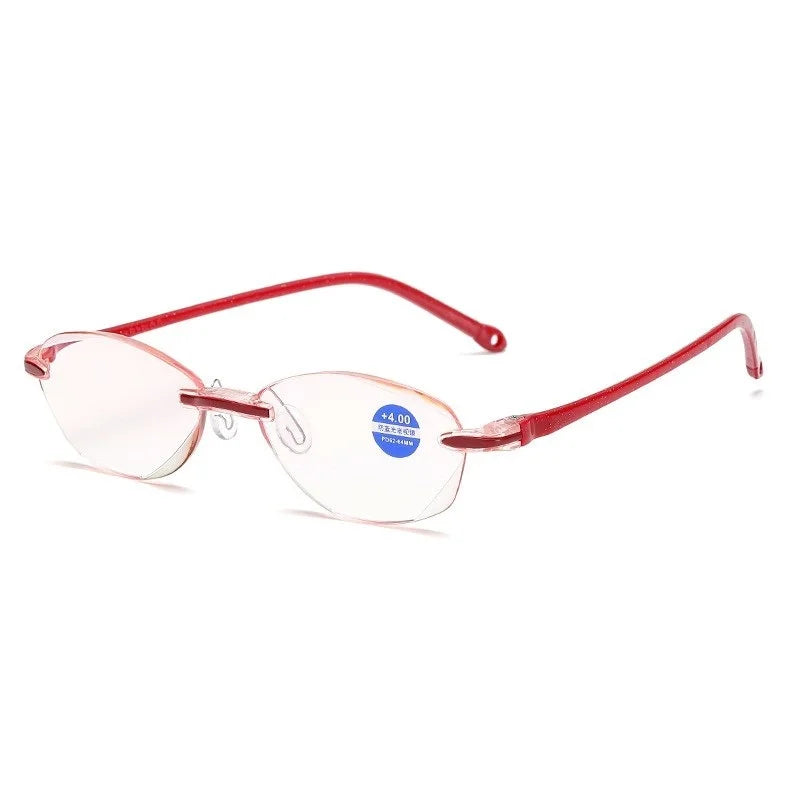 Frameless Square Reading Glasses for Men Women's Anti Blue Light Computer Eyeglasses Far Sight Presbyopia Reader Glasses Women - Ellianto fashion Men's