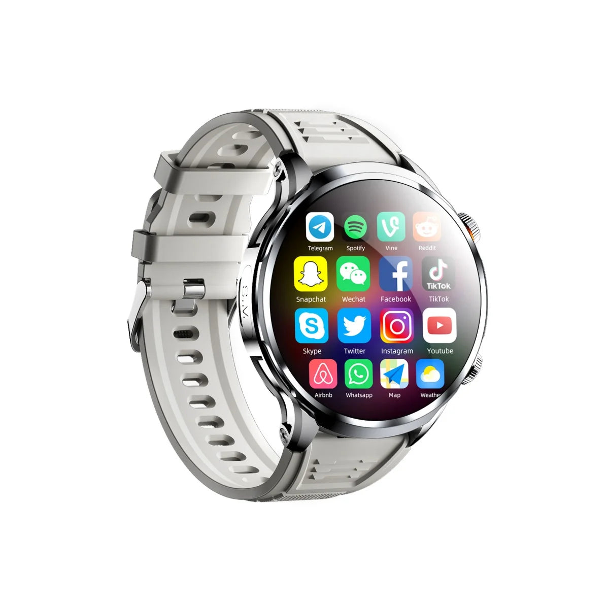 32+256GB Android 9.0 Smartwatch 4G LTE 1100Mah Battery Play Store Heart Rate 1.95 inch Spherical screen Smart Watch Men GPS WIFI - Ellianto fashion Men's