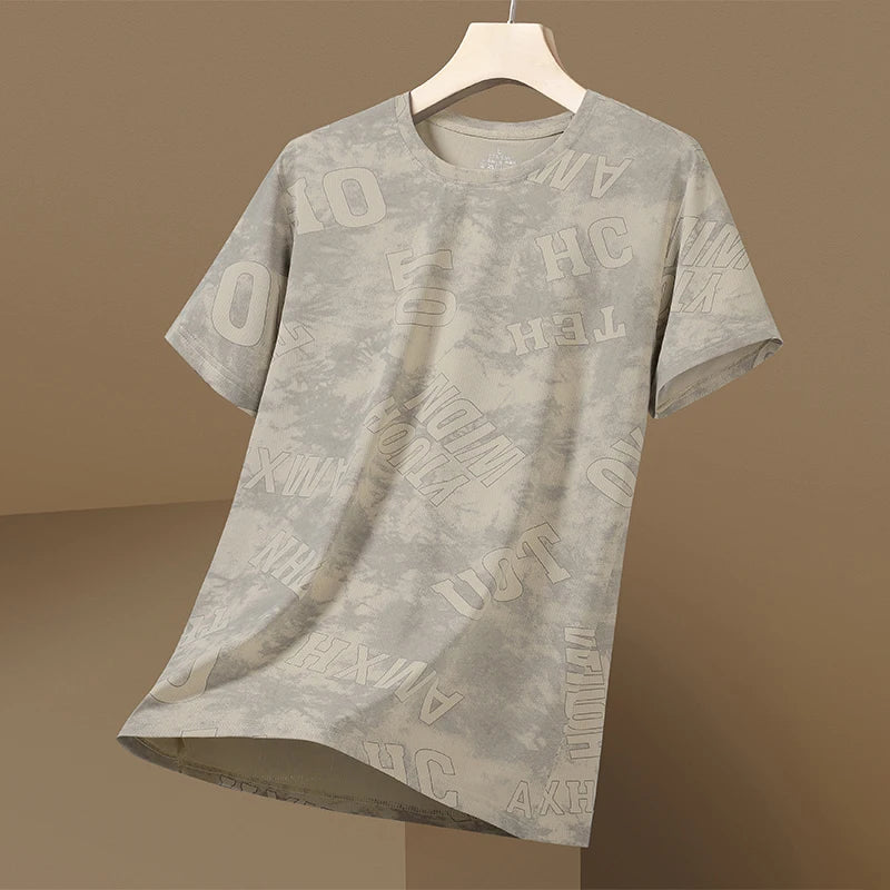 Ice-sensing Cooling Elastic Ice Silk Short-sleeved Daily Casual Versatile Sports Quick-drying T-shirt for Men - Ellianto fashion Men's