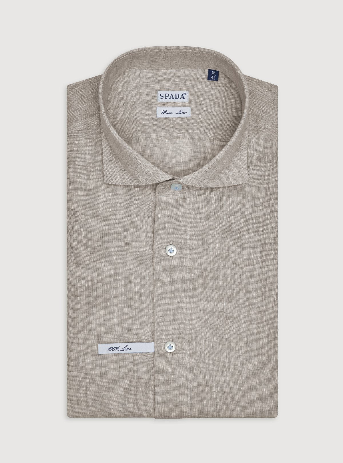 Camicia collo francese in lino tinta unita - Ellianto fashion Men's
