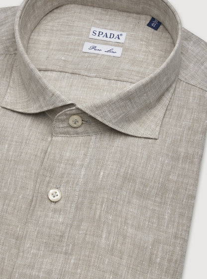 Camicia collo francese in lino tinta unita - Ellianto fashion Men's