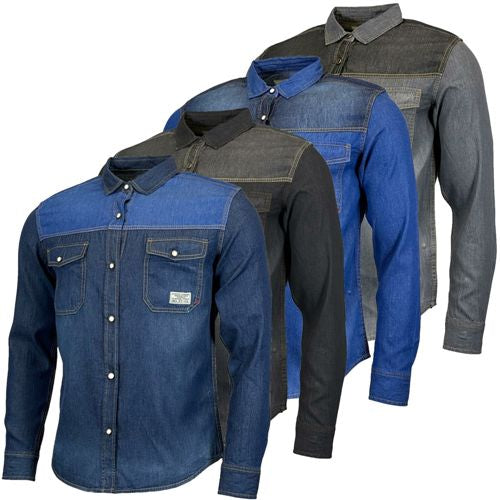 Mens Jack South Long Sleeved Contrast Denim Shirt - Ellianto fashion Men's